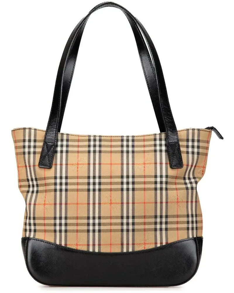 Burberry Crossbody Bags Haymarket Check Canvas Handbag braun Braun