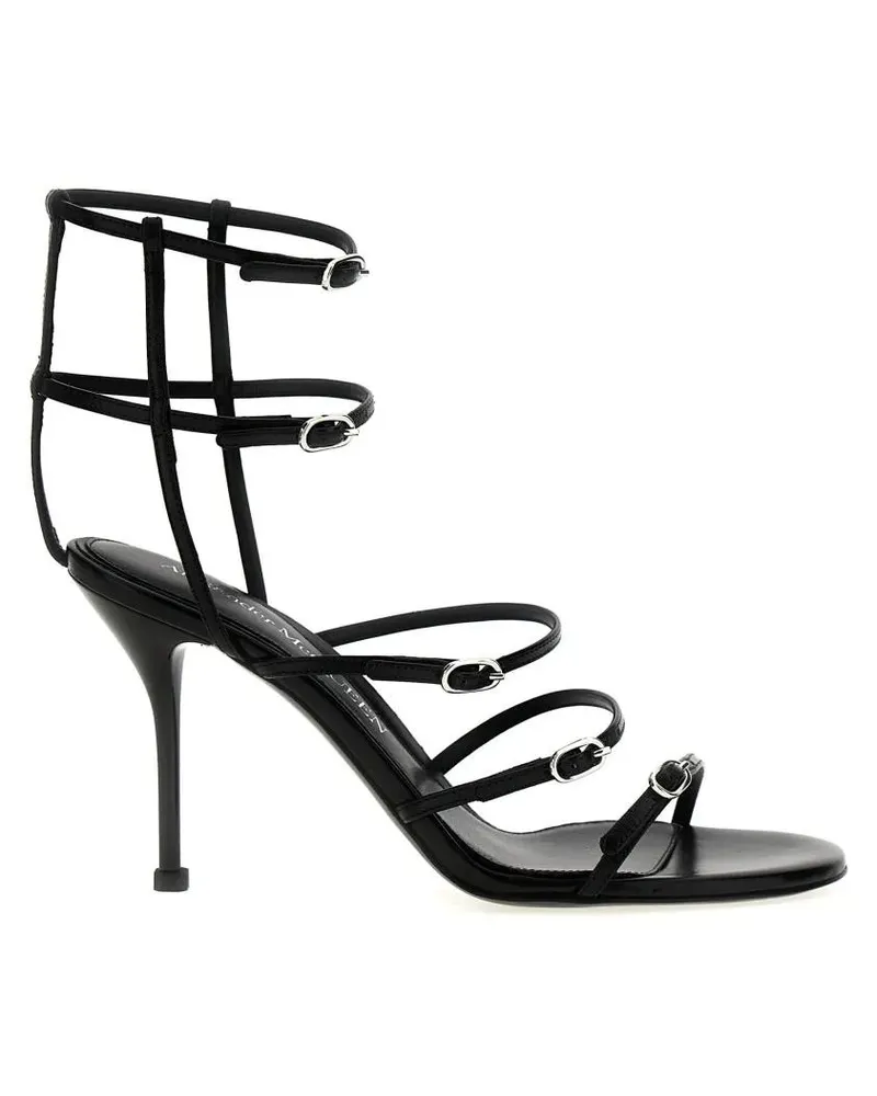 Alexander McQueen Sandalen Strap Leather Sandals schwarz Schwarz