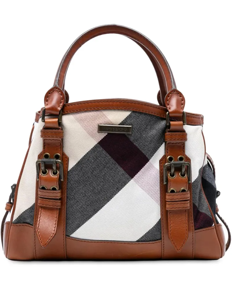 Burberry Shopper Mega Check Canvas Marston Tote braun Braun
