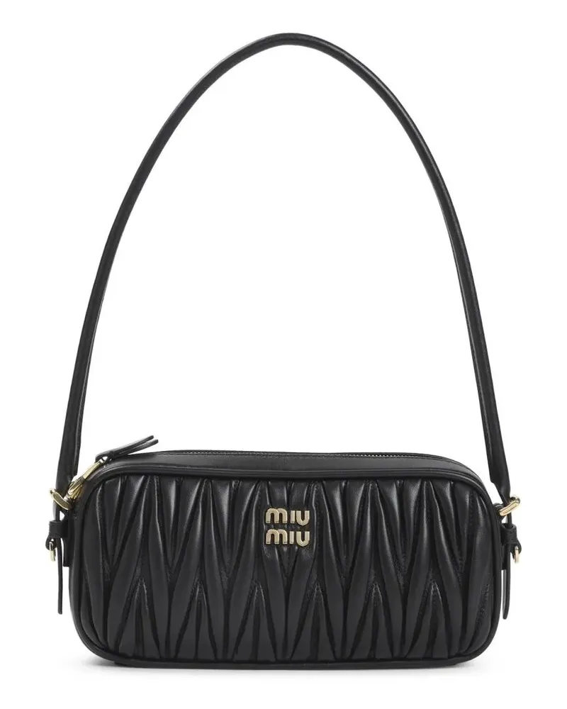 Miu Miu Clutches Rectangular Black Lamb Leather Clutch schwarz Schwarz