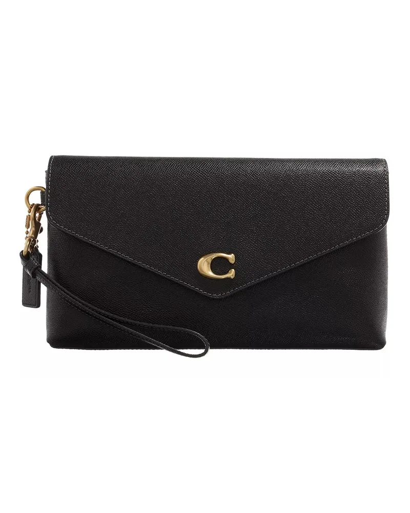 Coach Portemonnaie Crossgrain Leather Wristlet Schwarz