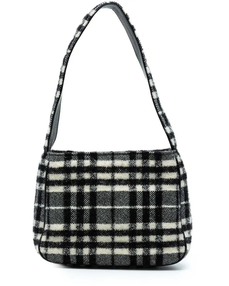 Burberry Hobo Bags Vintage Check Wool Shoulder Bag schwarz Schwarz