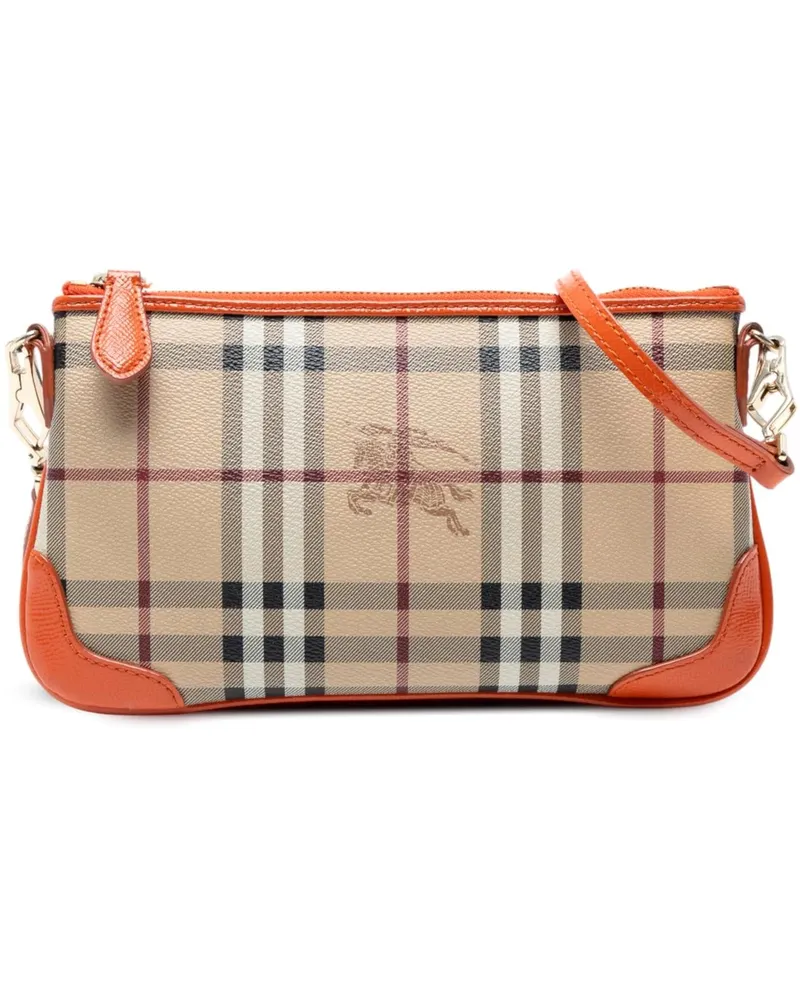 Burberry Hobo Bags Haymarket Check Coated Canvas Peyton Crossbody braun Braun