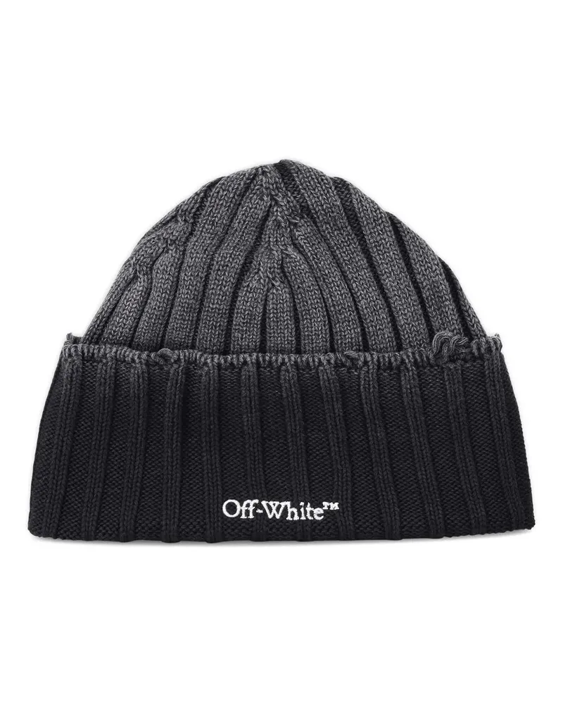 OFF-WHITE Caps & Mützen Strickbeanie mit Logo grau Grau