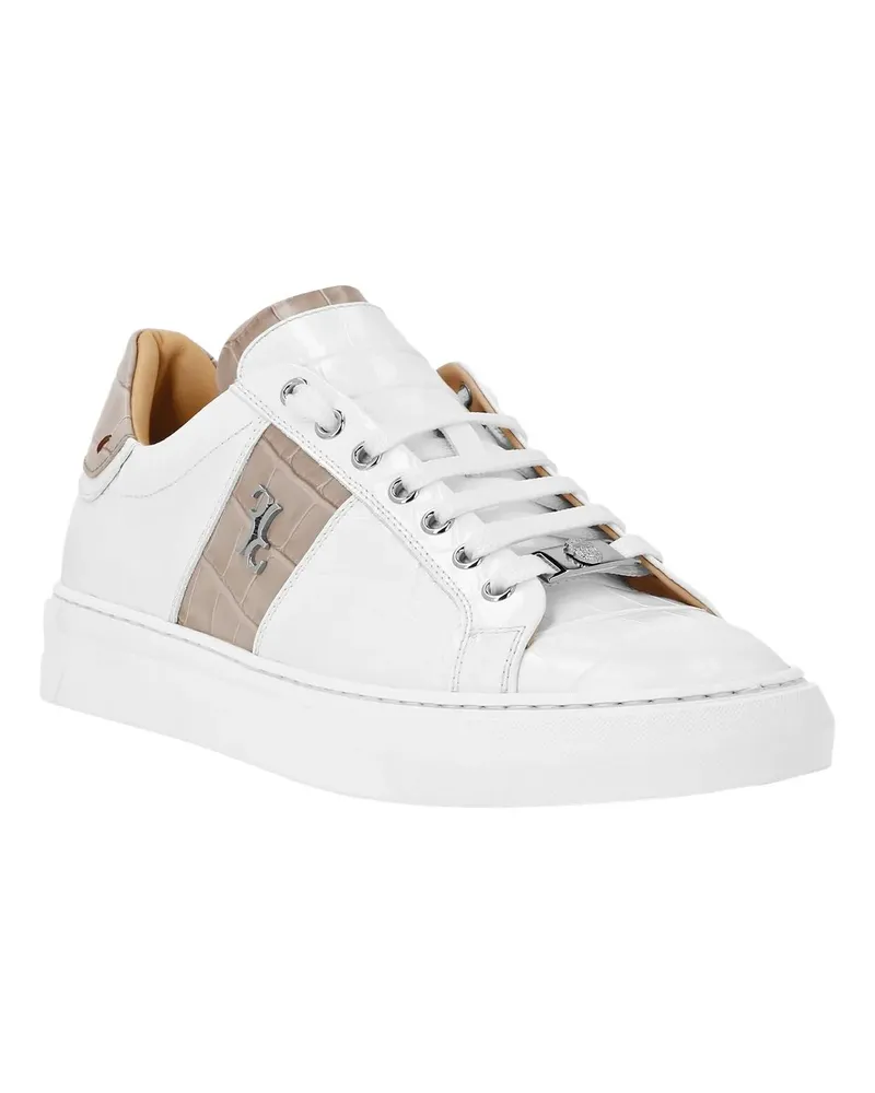 Billionaire Low-Top Sneaker Low-Top Turnschuhe Crocco Print weiß Weiß