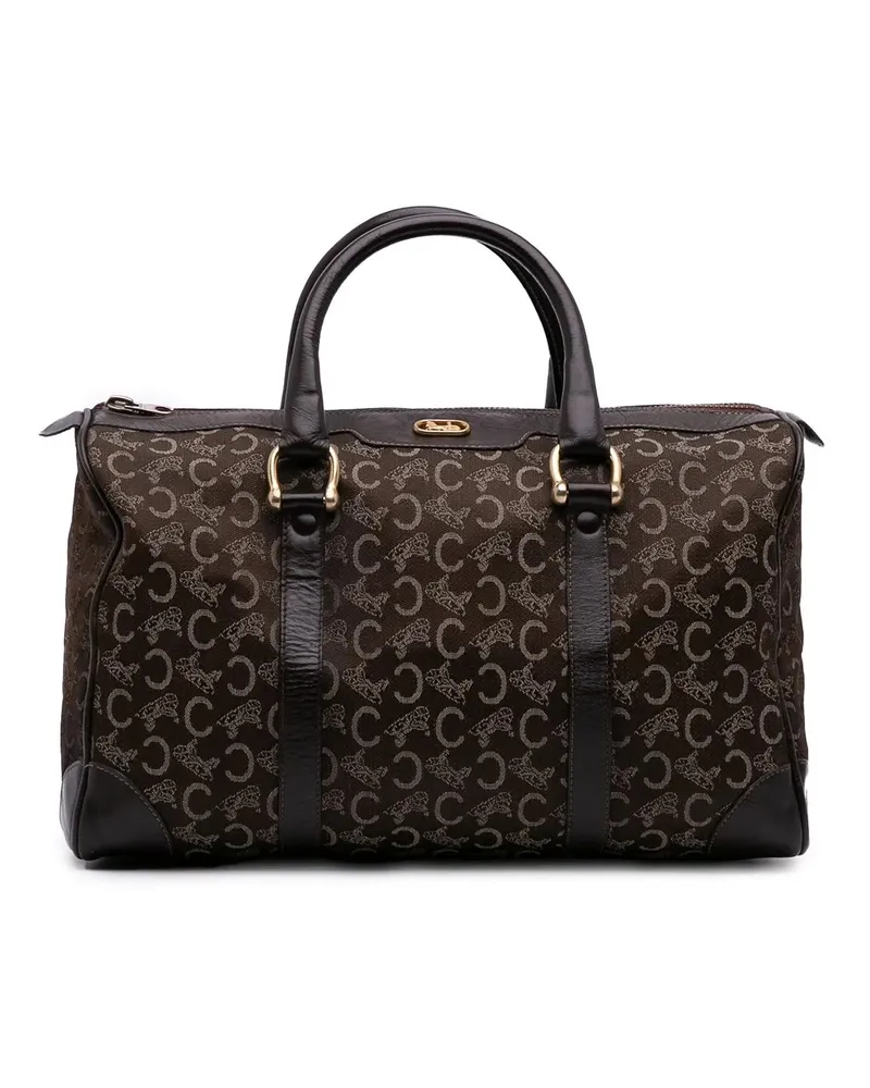 Celine Crossbody Bags C Carriage Canvas Boston Bag braun Braun