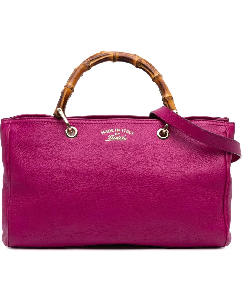 Gucci Hobo Bags Medium Calfskin Bamboo Shopper Satchel rosa Gold