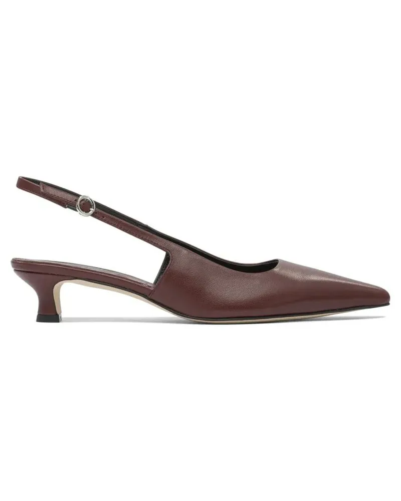 aeyde Hohe Schuhe Pointed-Toe Brown Leather Slingback Pumps braun Braun