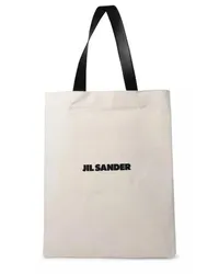 Jil Sander Totes Shopping Logo Beige