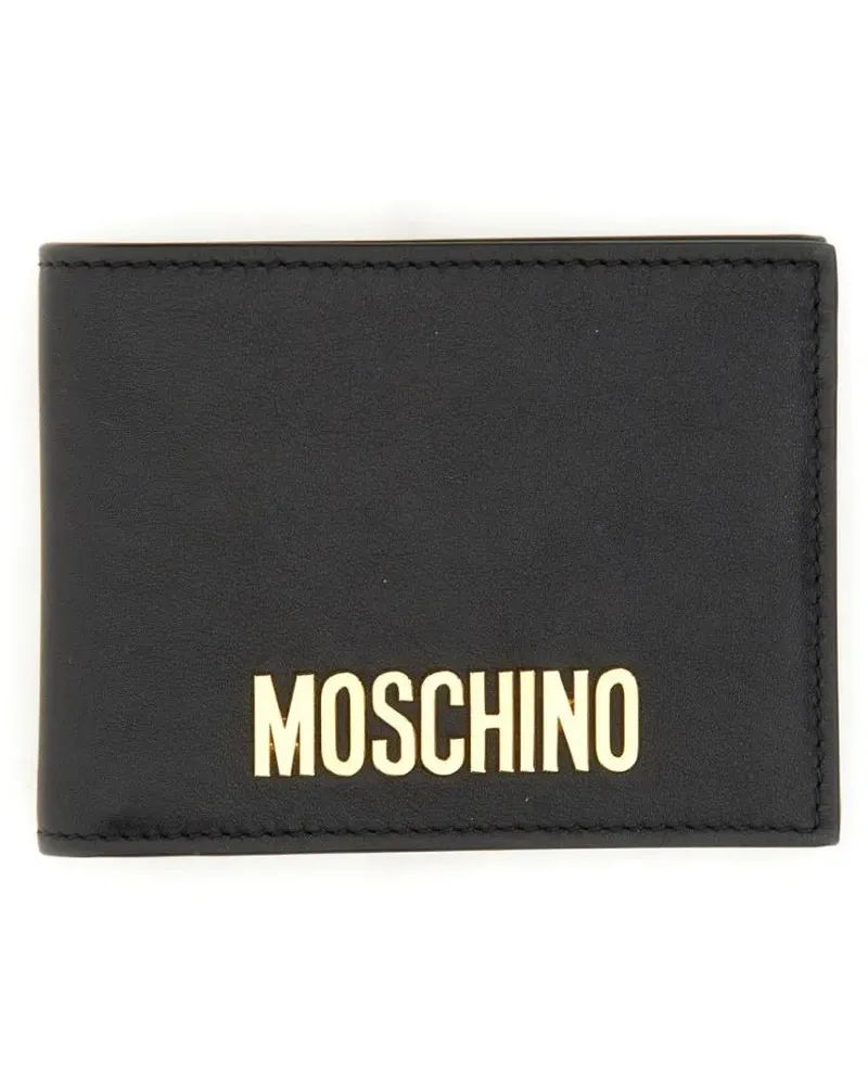 Moschino Portemonnaies Wallet With Logo schwarz Schwarz