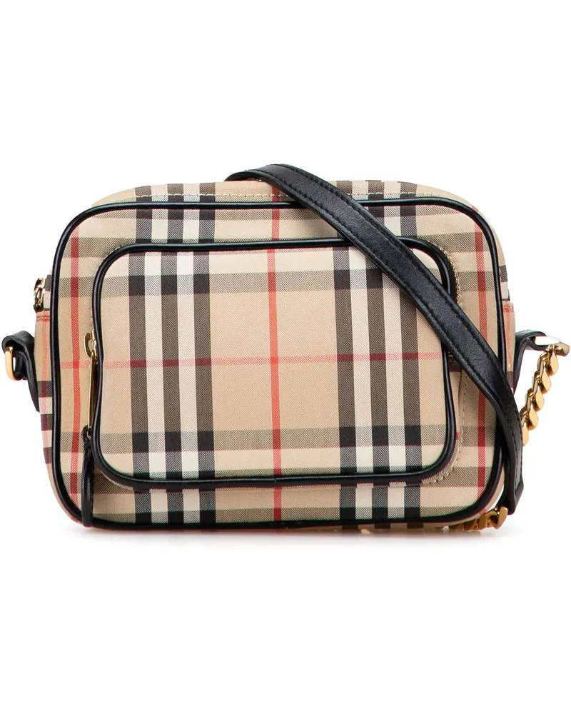 Burberry Hobo Bags House Check Canvas Camera Bag braun Braun