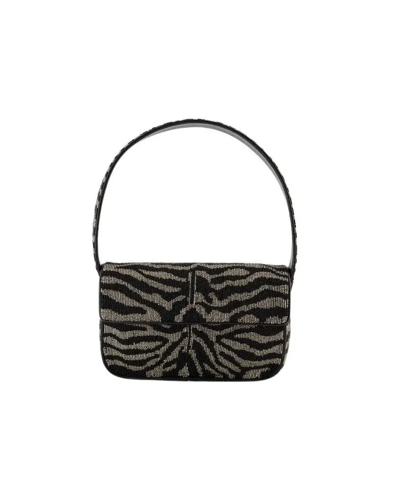 STAUD Hobo Bags Tommy Beaded Shoulder Bag - Synthetic Leather - Bl schwarz Schwarz