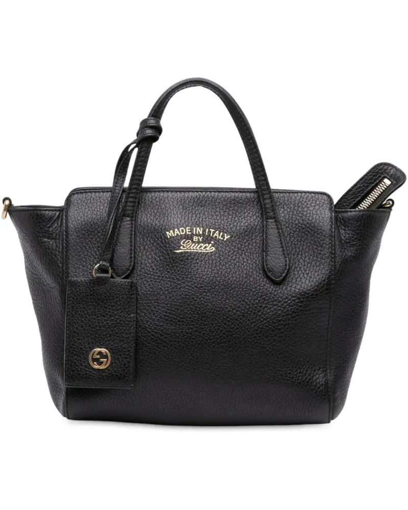 Gucci Hobo Bags Mini Leather Swing Satchel schwarz Schwarz