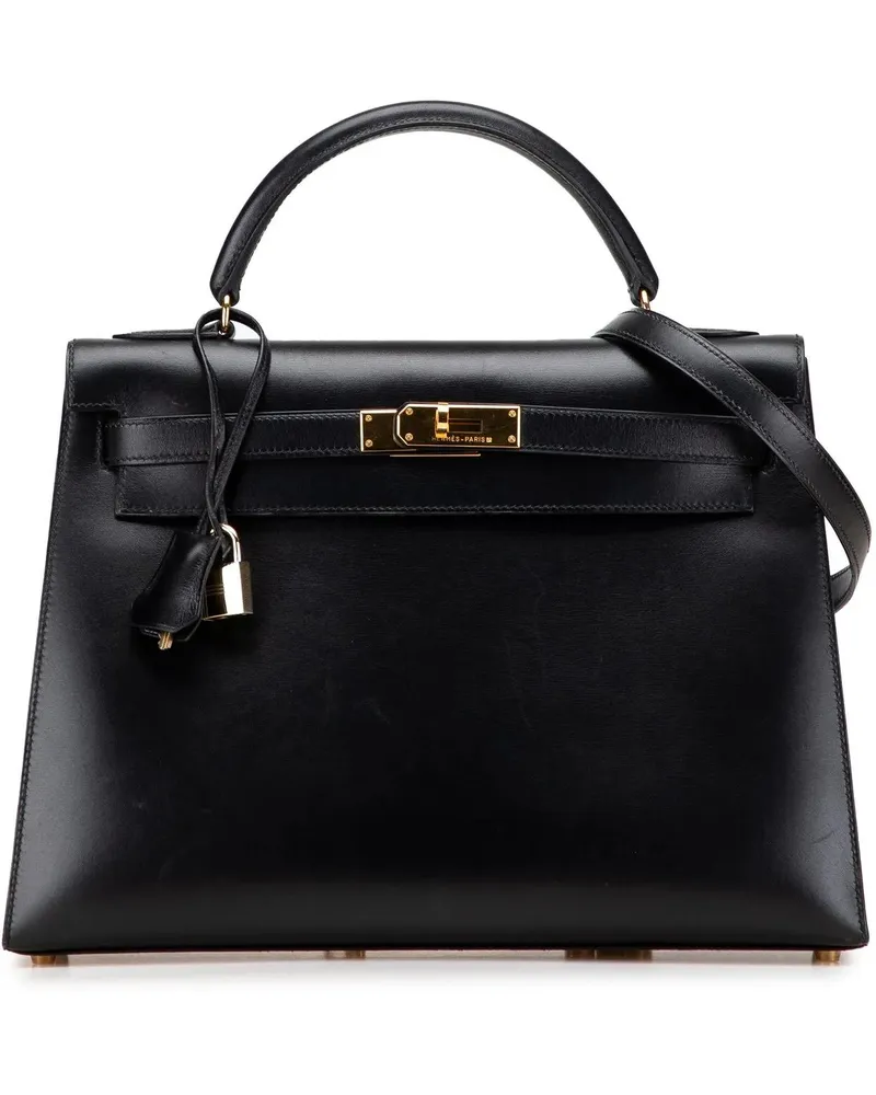 Hermès Hobo Bags Box Calf Kelly Sellier 32 schwarz Schwarz