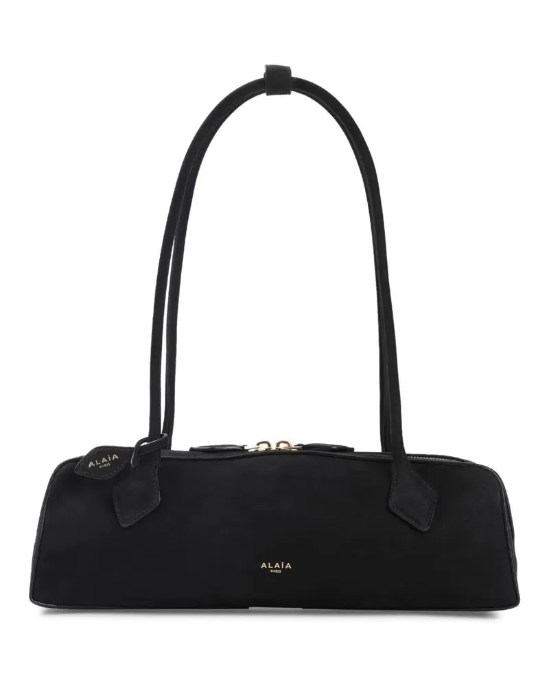 Alaïa Hobo Bags Teckel Shoulder Bag In Black Nabuk Calf Leather schwarz Schwarz