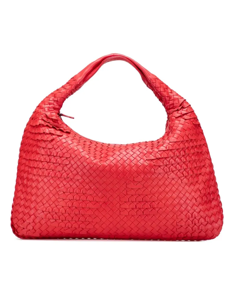 Bottega Veneta Hobo Bags Medium Nappa Intrecciato Ruffle Veneta Hobo rot Rot