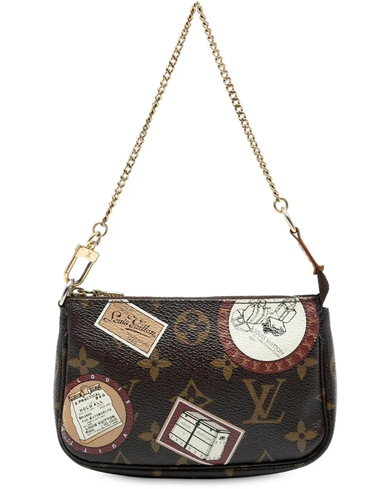Louis Vuitton Crossbody Bags Monogram Trunks and Bags Patch Mini Pochette Acces braun Braun