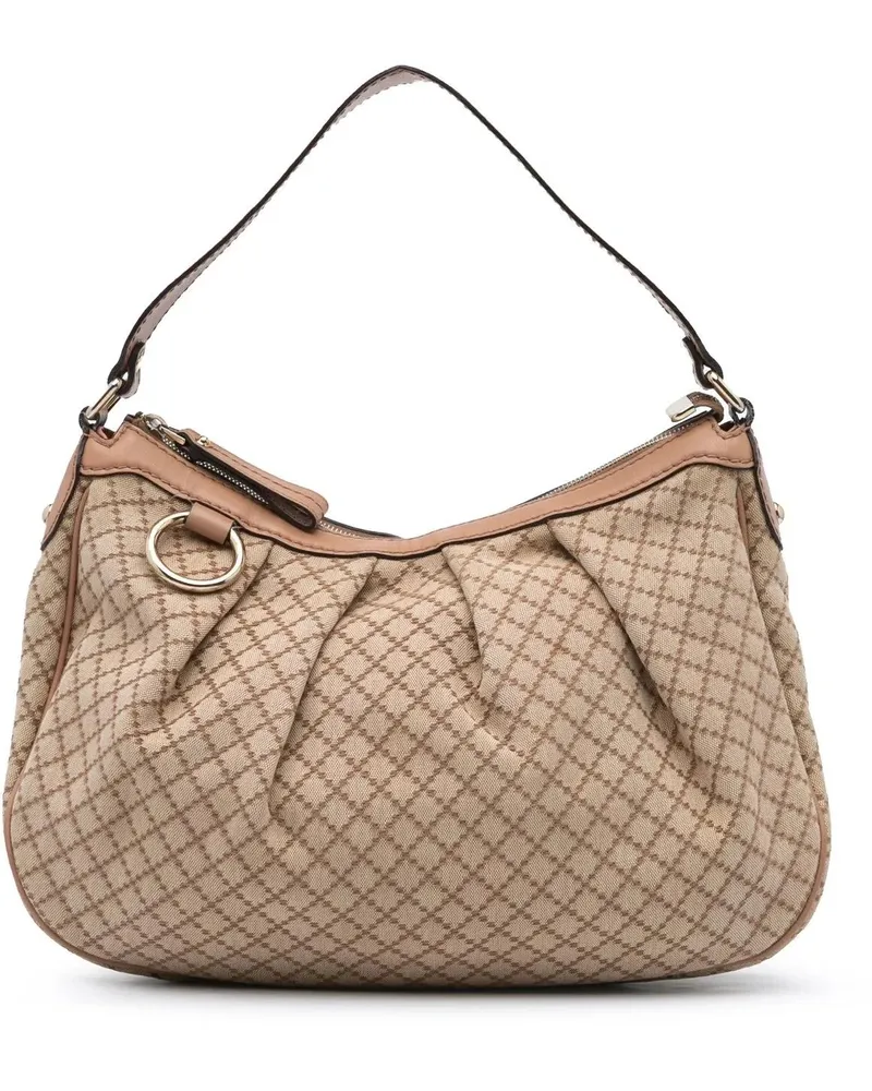 Gucci Hobo Bags 2000-2015 Diamante Canvas Sukey Shoulder Bag braun Braun