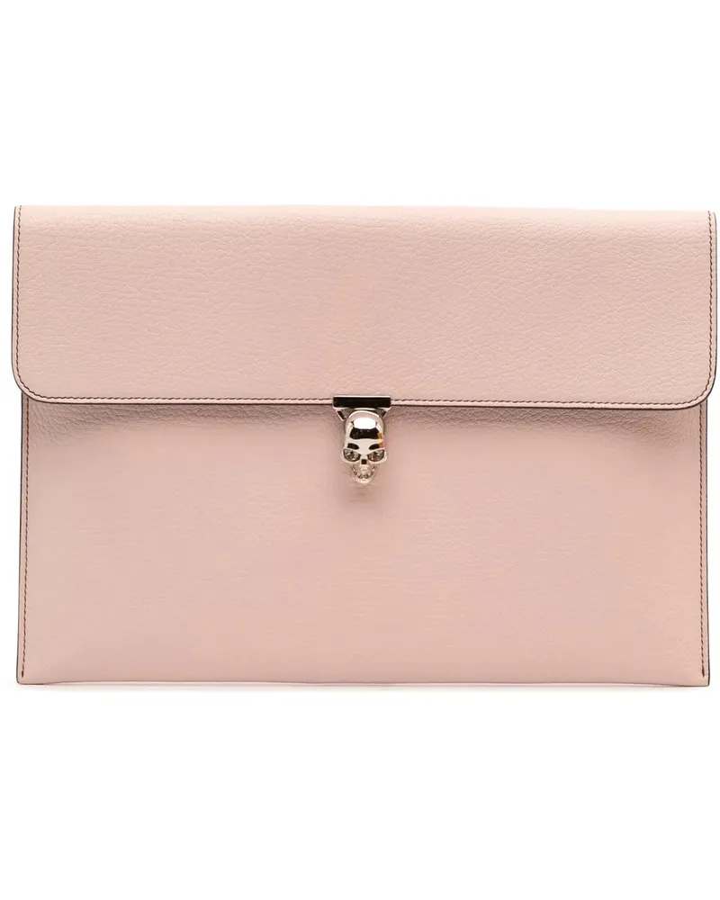 Alexander McQueen Clutches Leather Skull Clutch rosa Gold