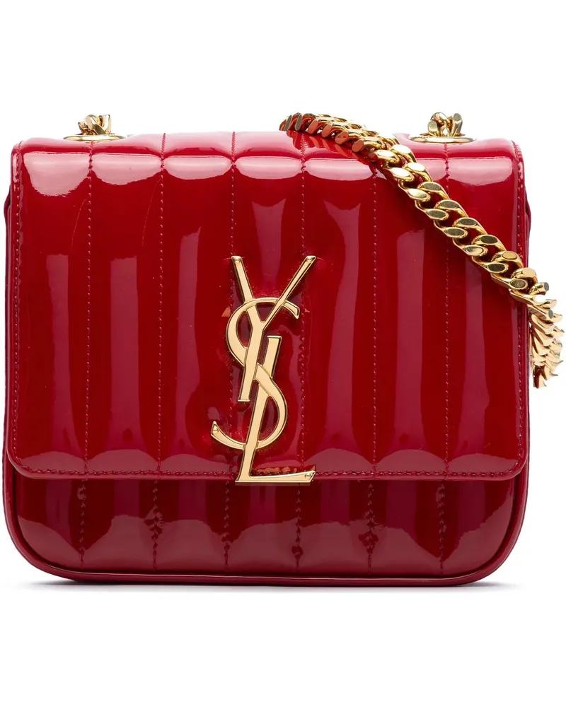 Saint Laurent Hobo Bags Small Patent Vicky Crossbody rot Rot