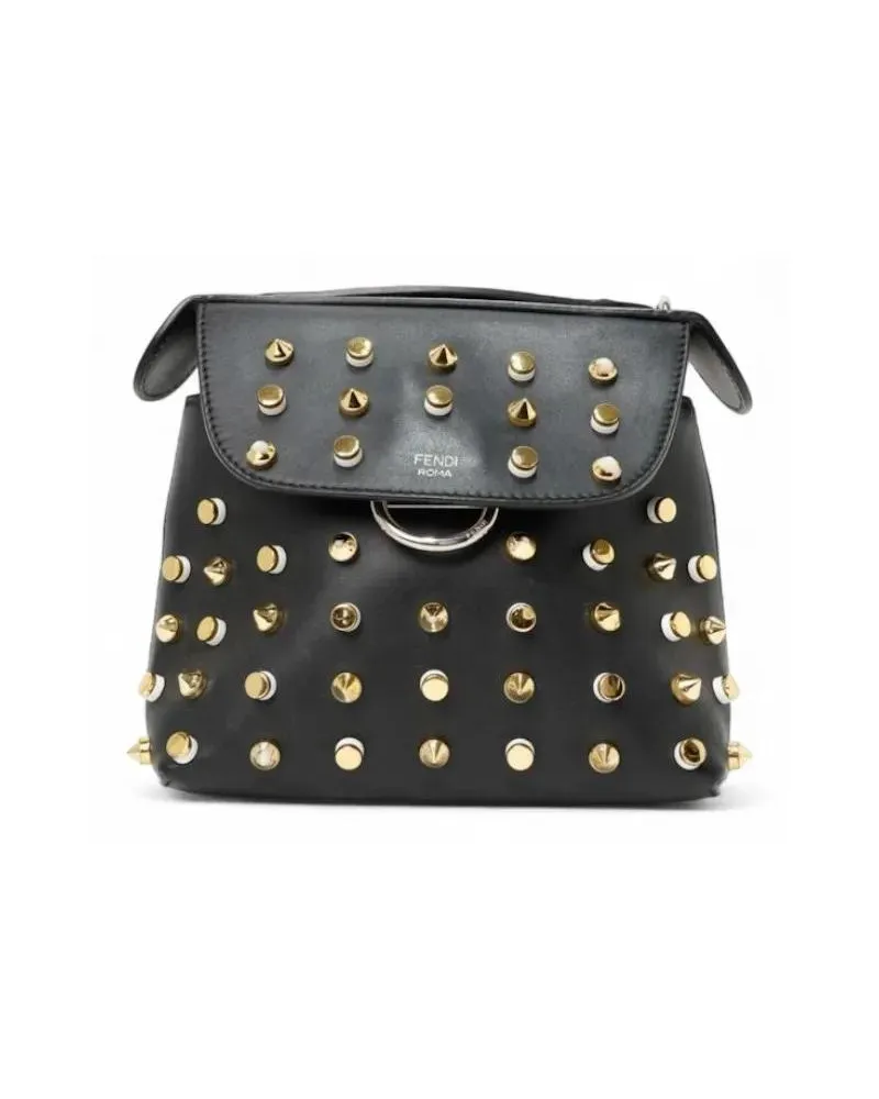 Fendi Rucksäcke Mini Borchie Nera Backpack With Distinctive Studde schwarz Schwarz