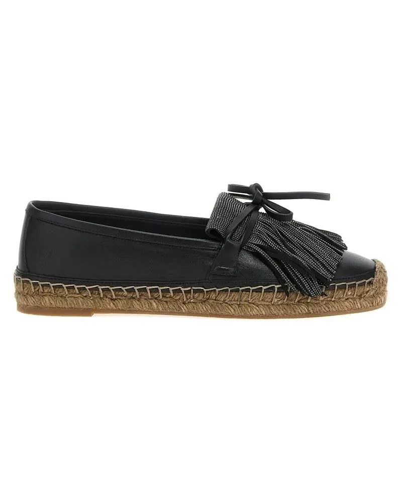 Brunello Cucinelli Ramile Fringed Espadrilles schwarz Schwarz