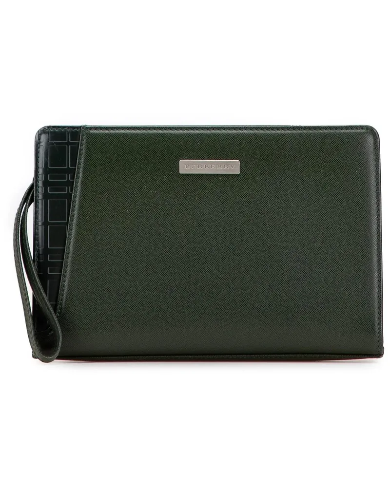 Burberry Clutches Leather Clutch grün Grün