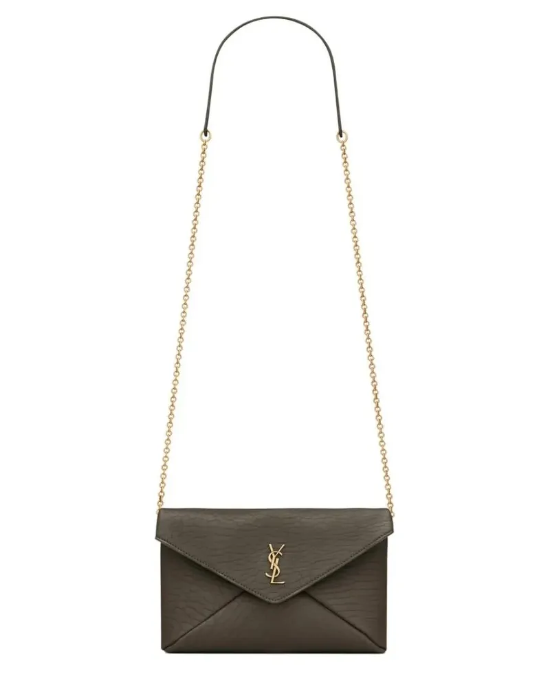 Saint Laurent Clutches Clutch Bag With Chain Cassandras grau Grau