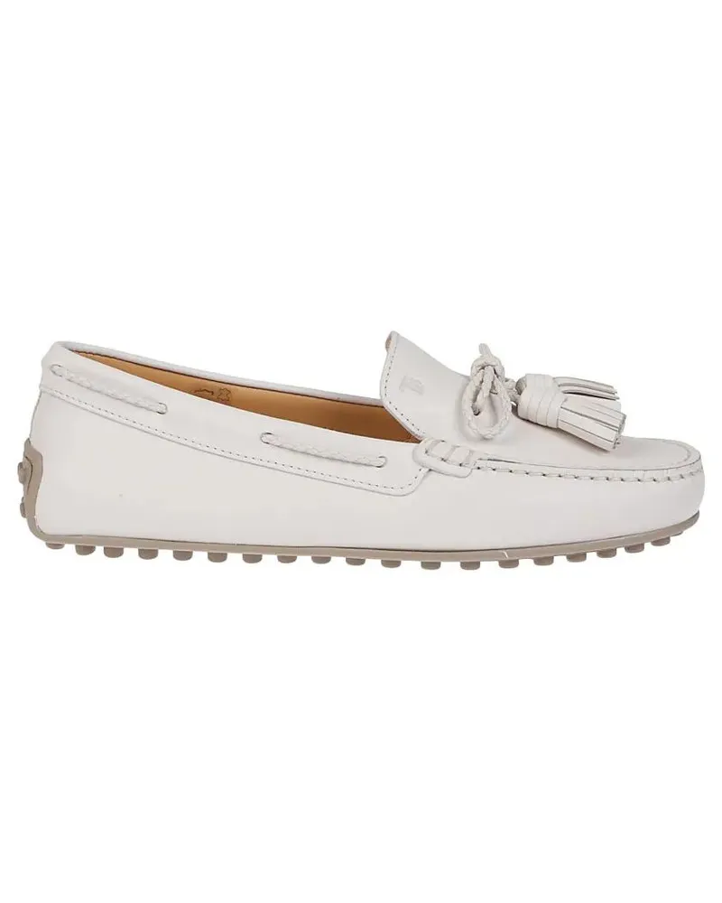 TOD'S Leather Loafers With Rounded Toe weiß Weiß
