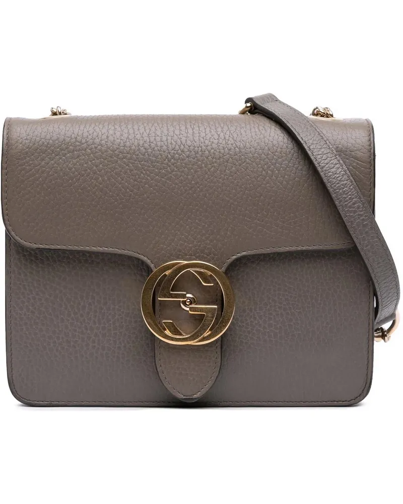 Gucci Hobo Bags Small Dollar Calfskin Interlocking G Crossbody braun Braun