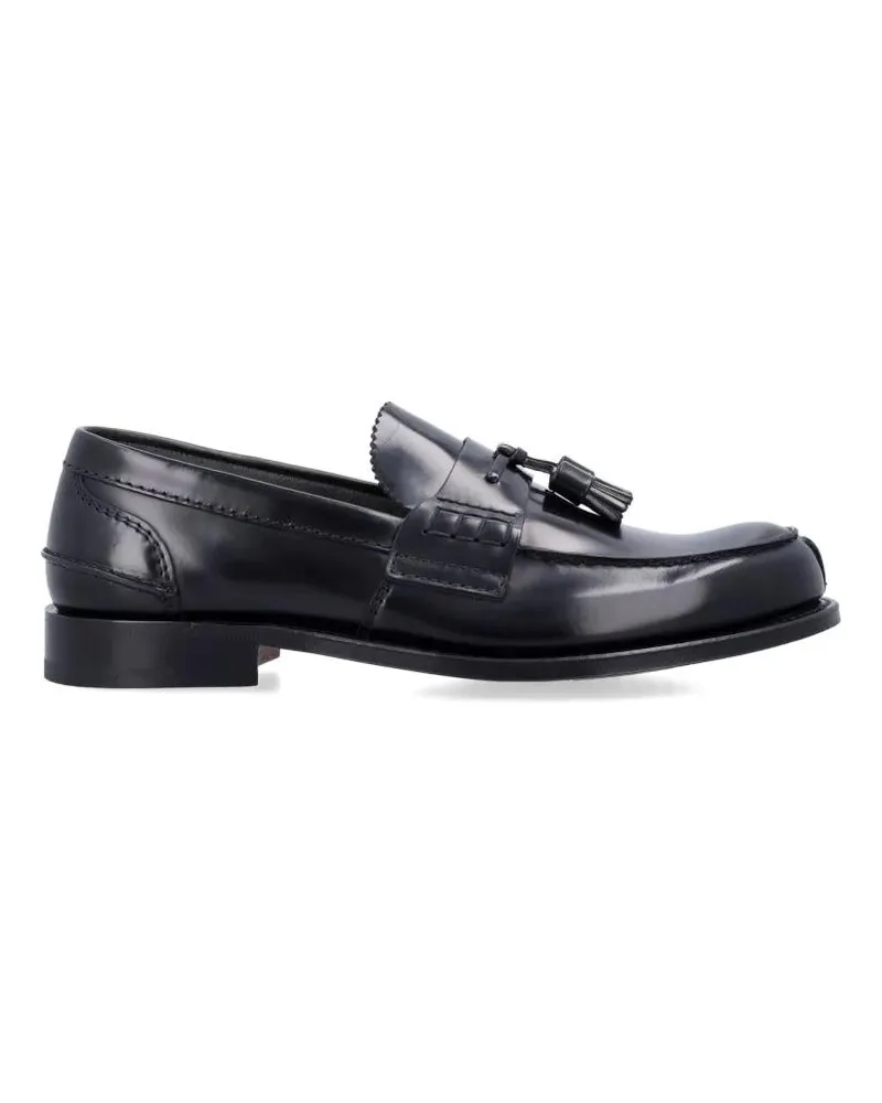 Church's Loafer Tiverton Polished Black Leather Tassel Loafers schwarz Schwarz