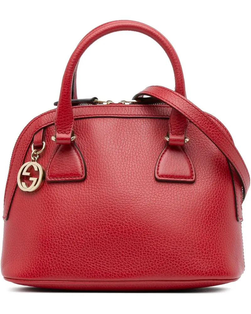 Gucci Hobo Bags Mini Leather GG Charm Dome Satchel rot Rot