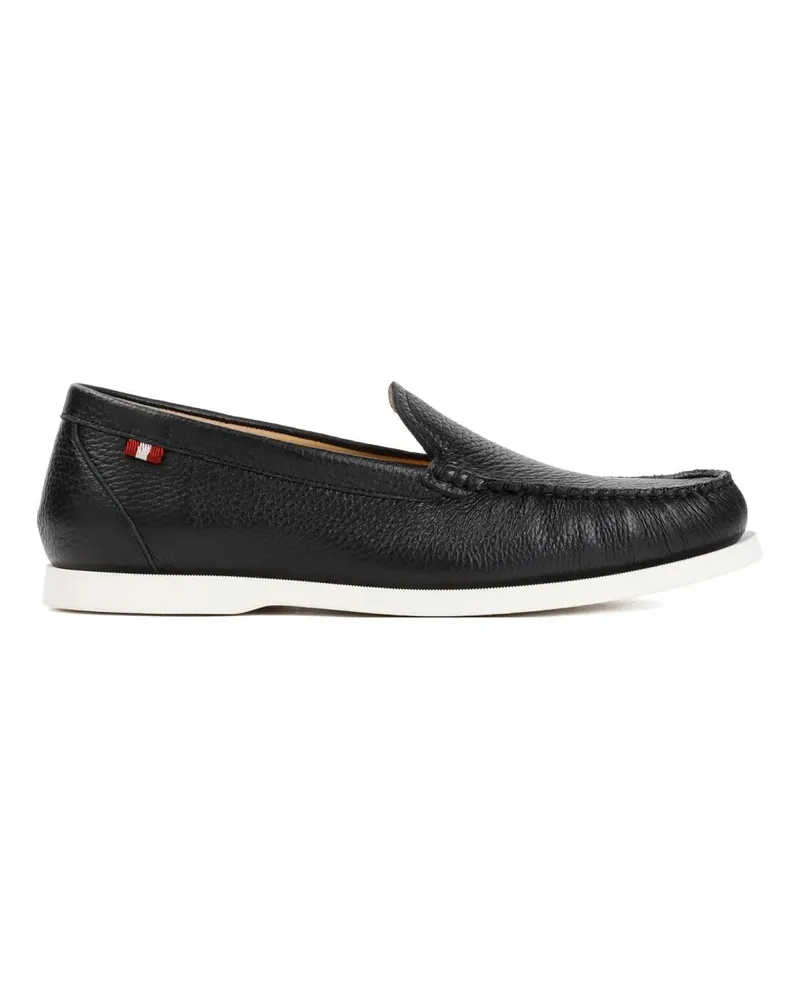 Bally Loafer Black Grained Deer Leather Nadim Mocassin schwarz Schwarz