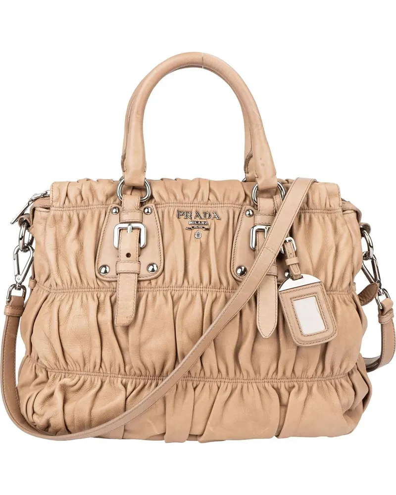 Prada Crossbody Bags  Quilted Leather City Handbag braun Braun