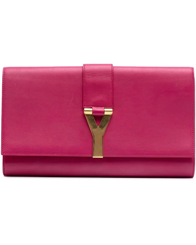 Saint Laurent Clutches Leather Chyc Ligne Clutch rosa Gold