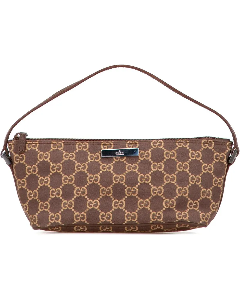 Gucci Hobo Bags GG Canvas Boat braun Braun