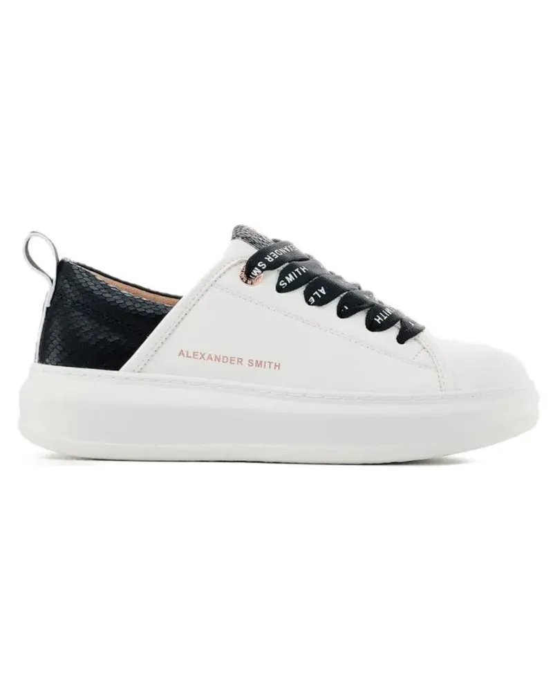 Alexander Smith Low-Top Sneaker White Vegan Sneakers With Black Python Printed Spu weiß Weiß