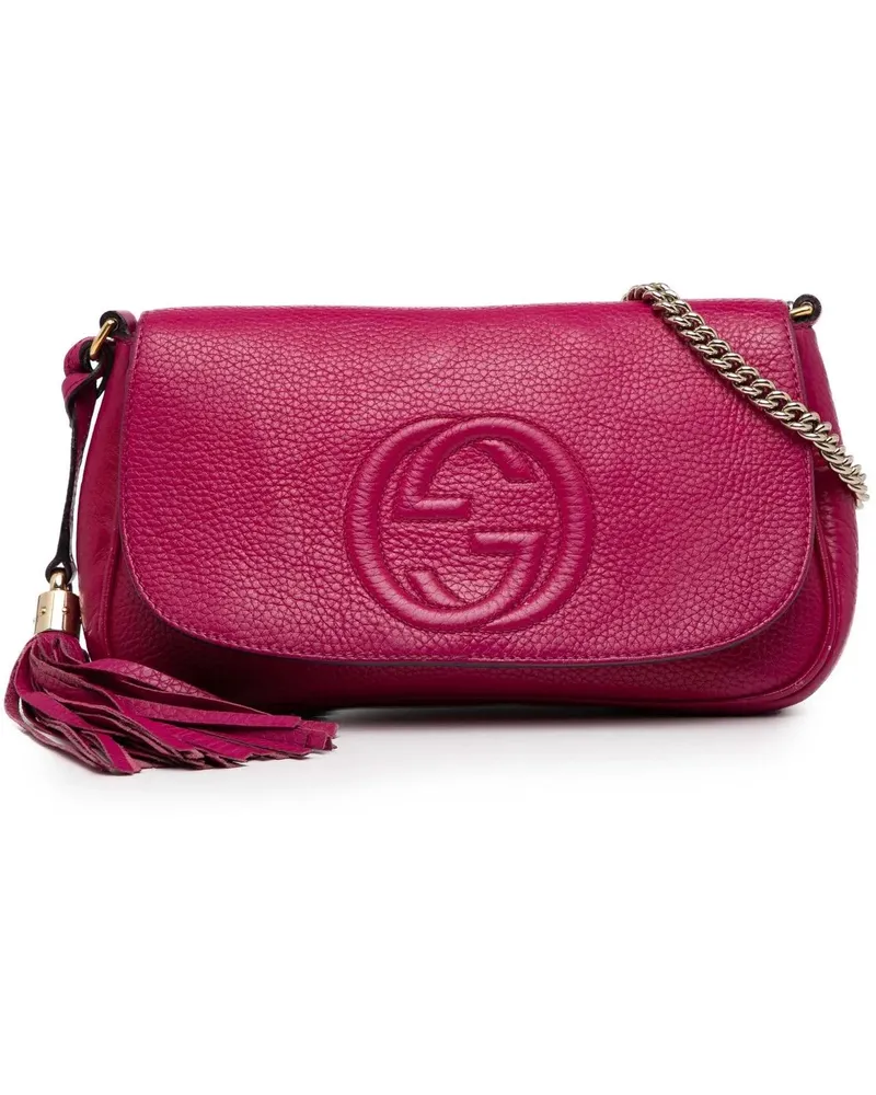 Gucci Hobo Bags Medium Leather Soho Chain Flap Crossbody rosa Gold