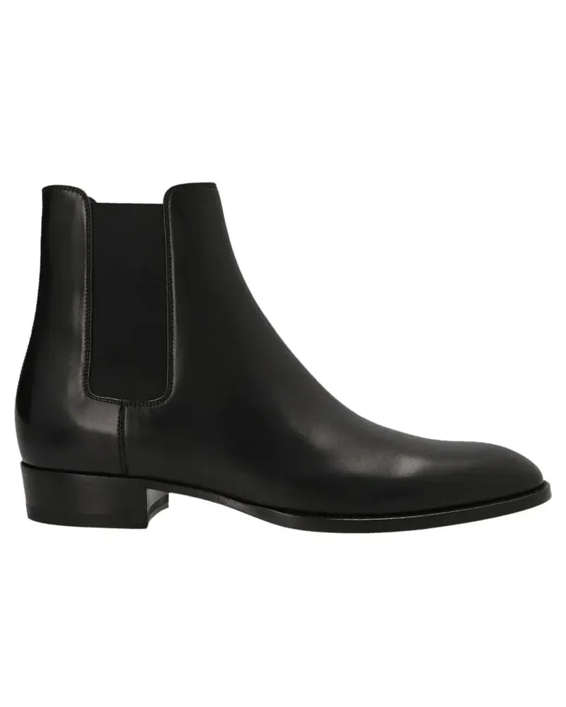 Saint Laurent Stiefel 'Wyatt' Ankle Boots schwarz Schwarz