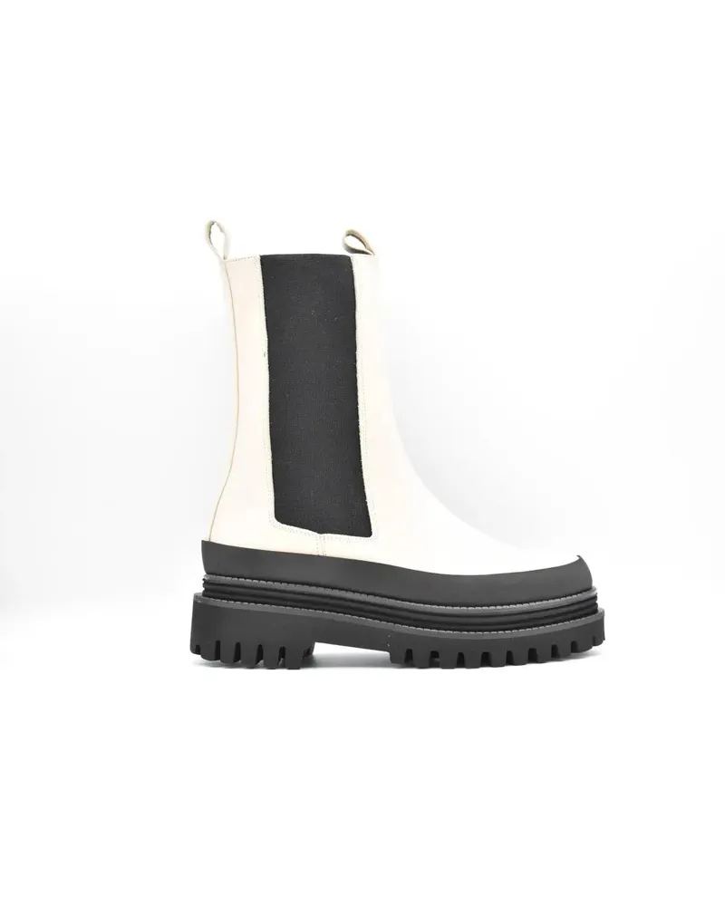 Paloma Barceló Stiefel Platform Flat Shoes With Contrasting Elastic Panel grau Grau