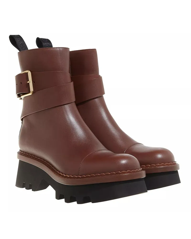 Chloé Stiefel & Boots Owena Ankle Boots Smooth Leather braun Braun