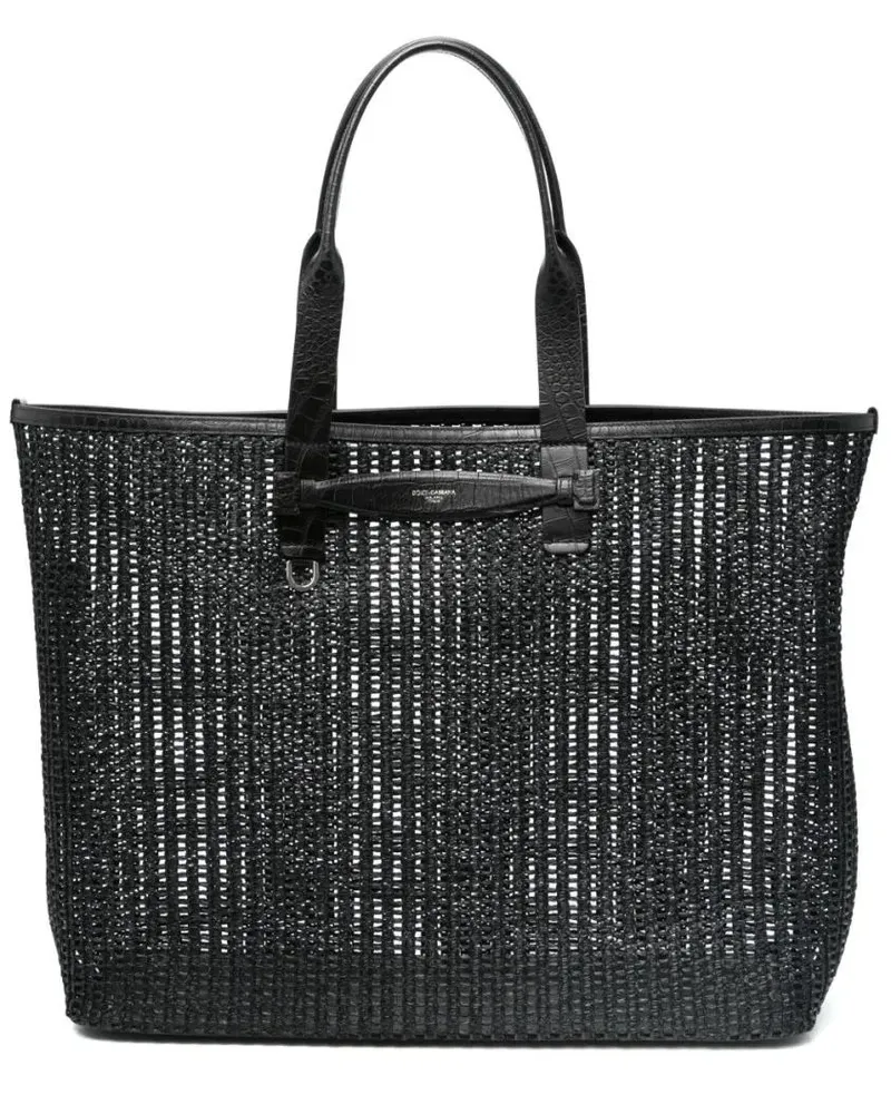 Dolce & Gabbana Shopper & Totes Woven Design Bag With Versatile Carrying Options schwarz Schwarz