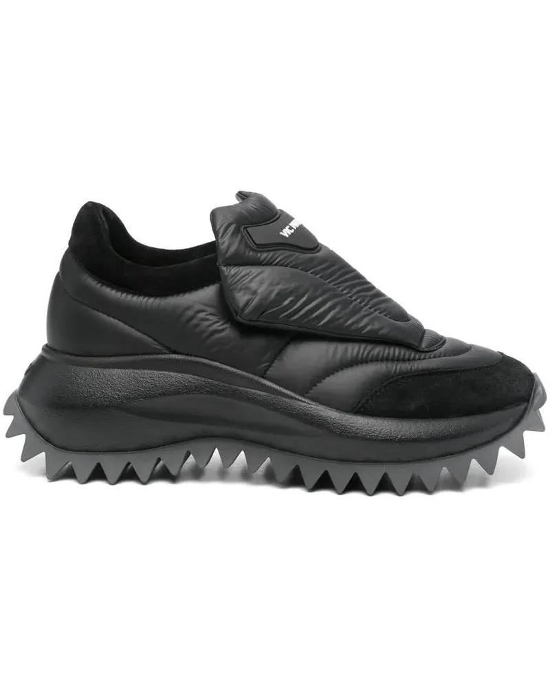 Vic Matié Low-Top Sneaker Black Wedge Sole Sneakers With Textured Upper schwarz Schwarz