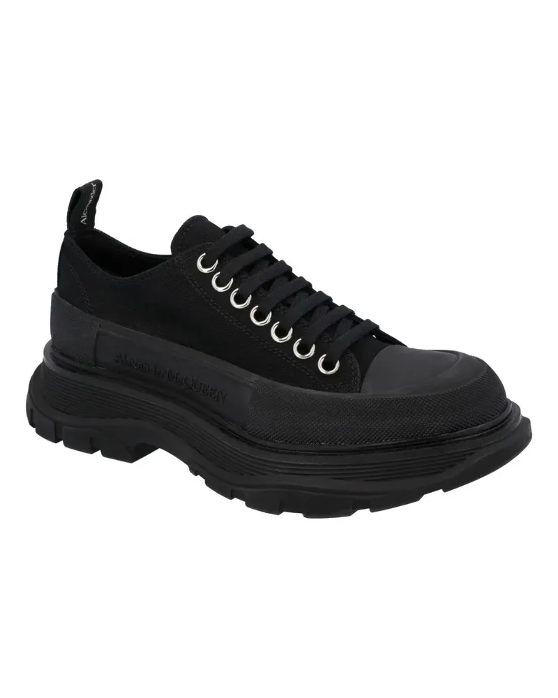 Alexander McQueen Low-Top Sneaker Black' Tread Slick Lace Up schwarz Schwarz