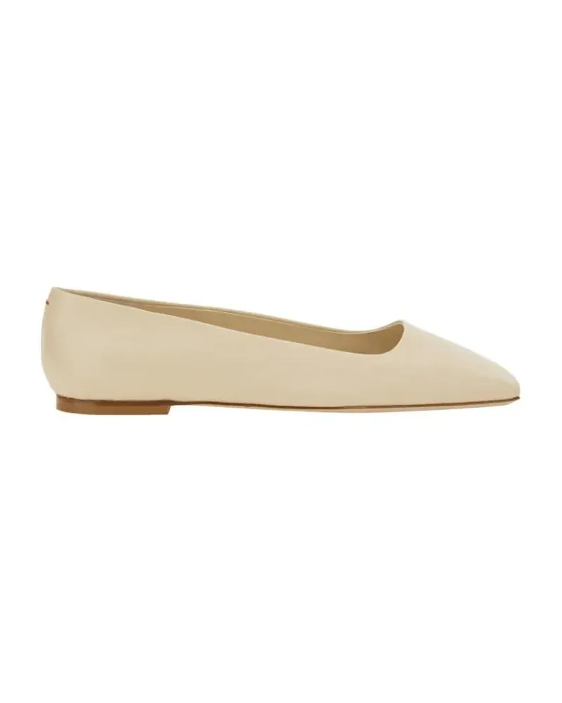 aeyde Dancer "Crazy" Pointed Toe Leather Flats beige Beige