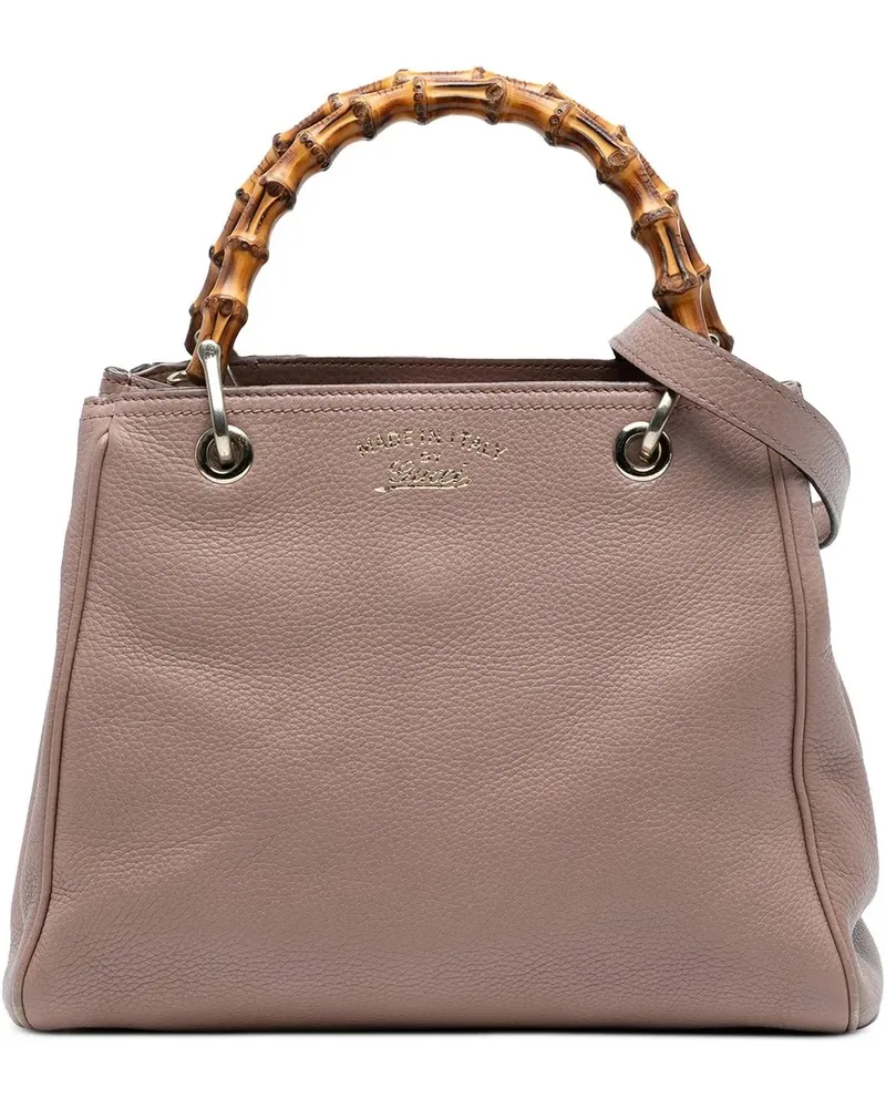 Gucci Hobo Bags Small Calfskin Bamboo Shopper Satchel braun Braun
