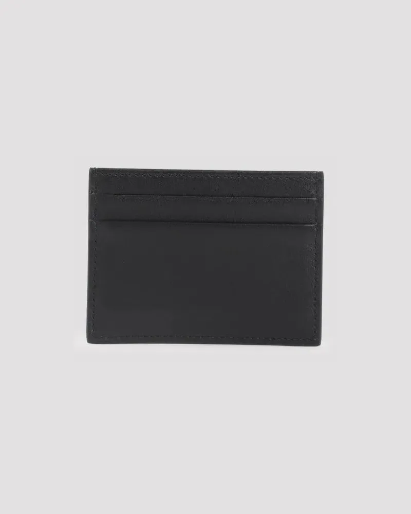 Dolce & Gabbana Portemonnaie Compact Black Calf Leather Wallet schwarz Schwarz