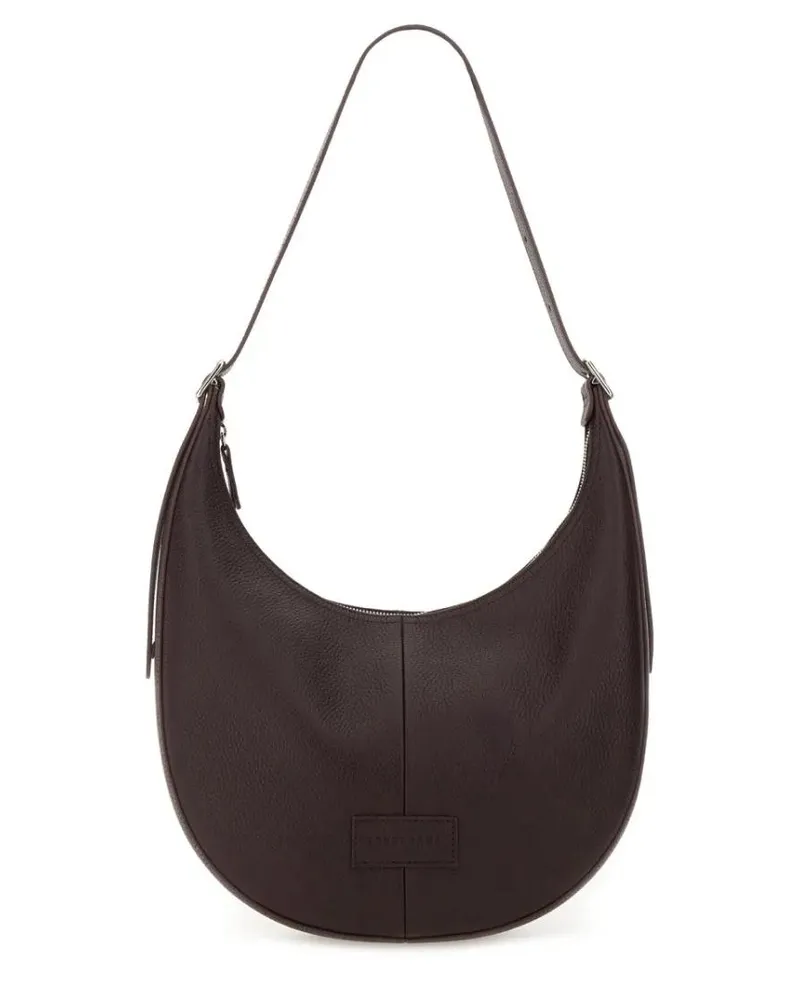 Longchamp Hobo Bags Curved Shoulder Bag In Fine-Grained Cowhide Leathe braun Braun
