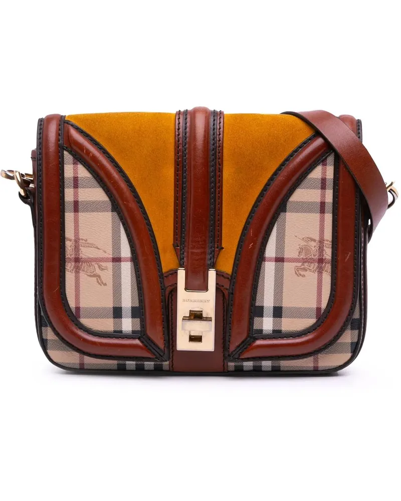 Burberry Hobo Bags 2000-2017 Haymarket Check Coated Canvas Brickfield braun Braun