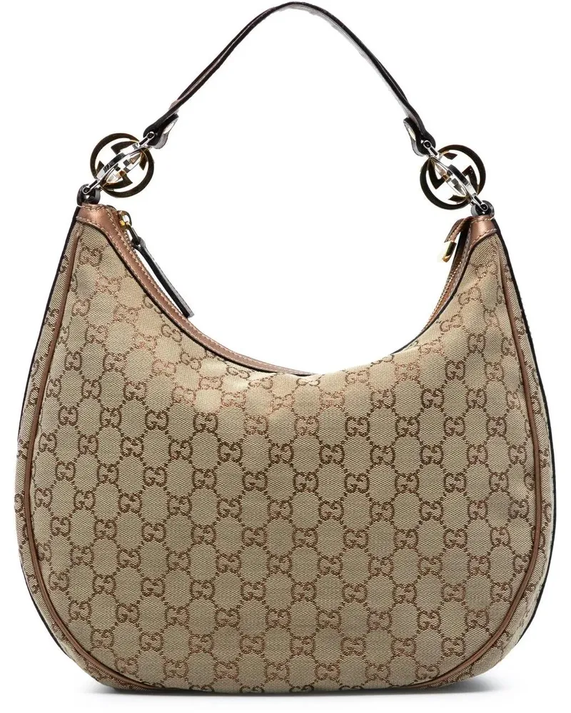 Gucci Hobo Bags Medium GG Canvas Twins Hobo braun Braun